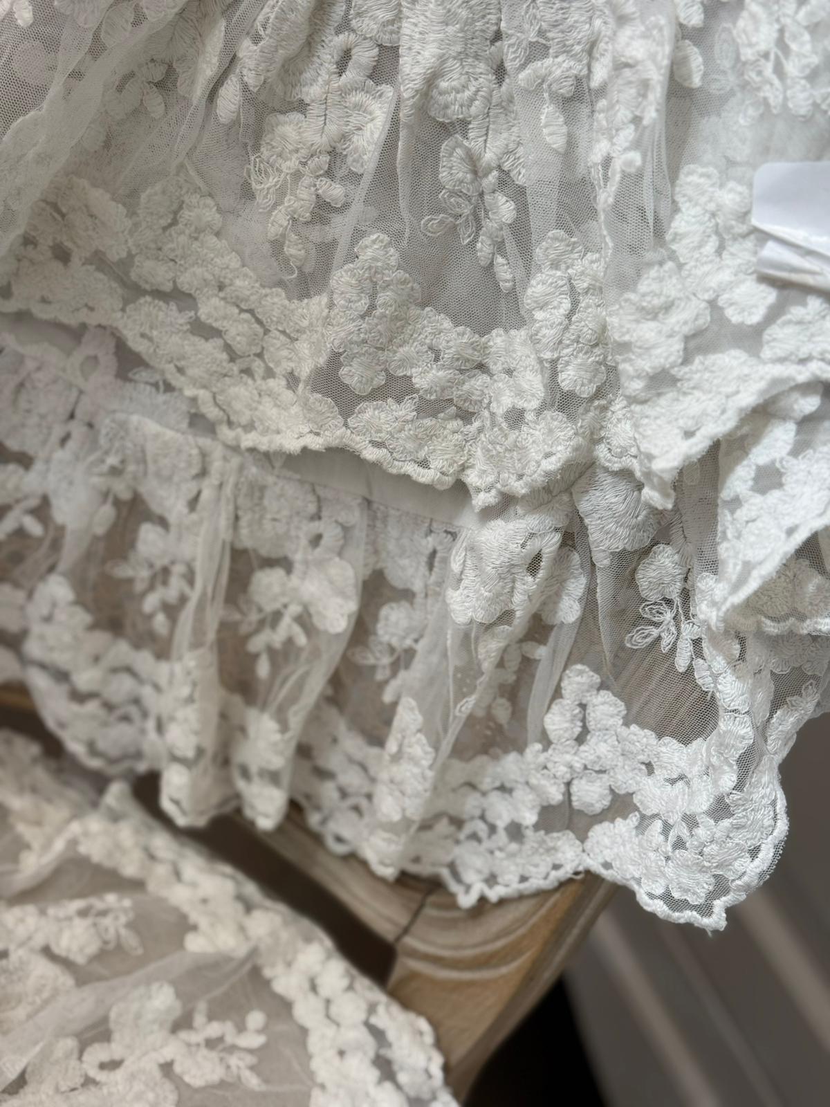 Tris centrini in pizzo bianco Corinne - 100x57+44x53 cm - L'Arte di Nacchi